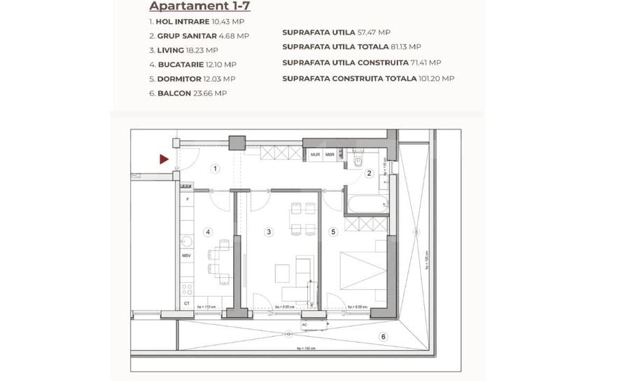 Apartament cu 2 camere decomandat în Craiovița Nouă