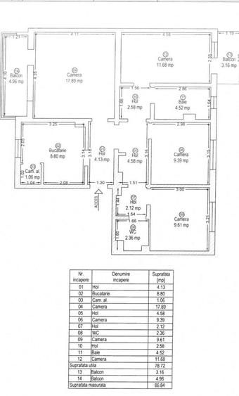 Apartament cu 4 camere decomandat, mobilat în Girocului