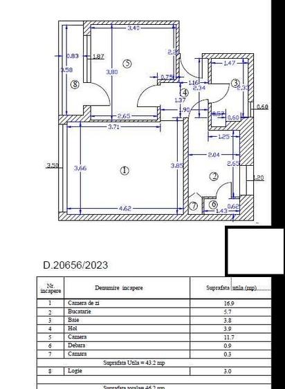 Apartament cu 2 camere decomandat în Ultracentral