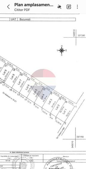 Teren Construcții intravilan de 330 mp, în Militari