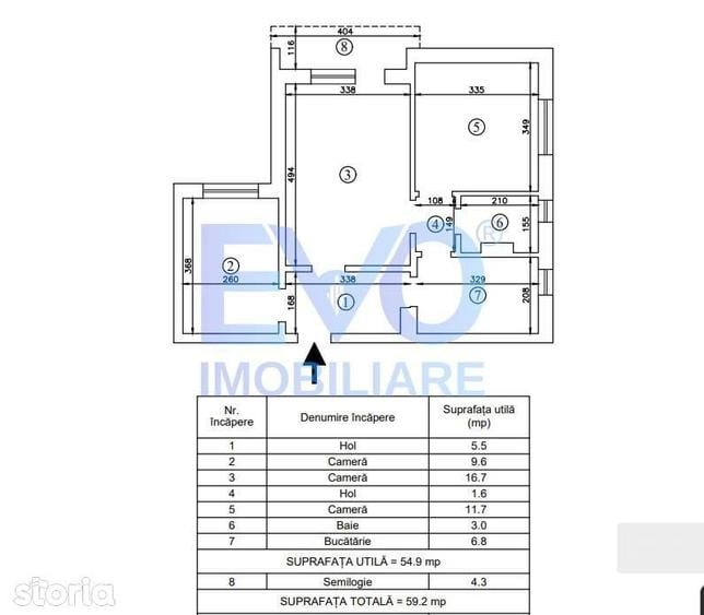 Apartament cu 3 camere în Tătărași