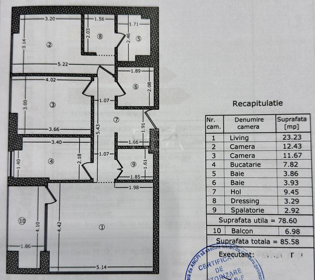 Apartament cu 3 camere decomandat, mobilat în Banu Manta
