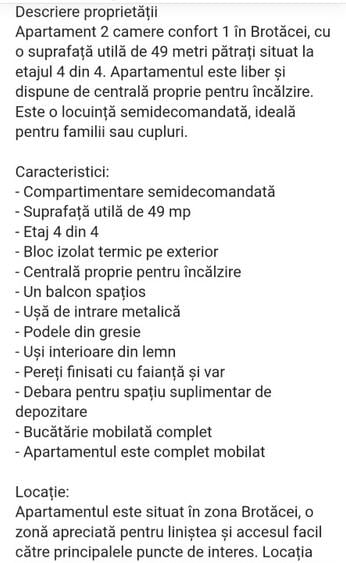 Apartament cu 2 camere semidecomandat în Tomis III