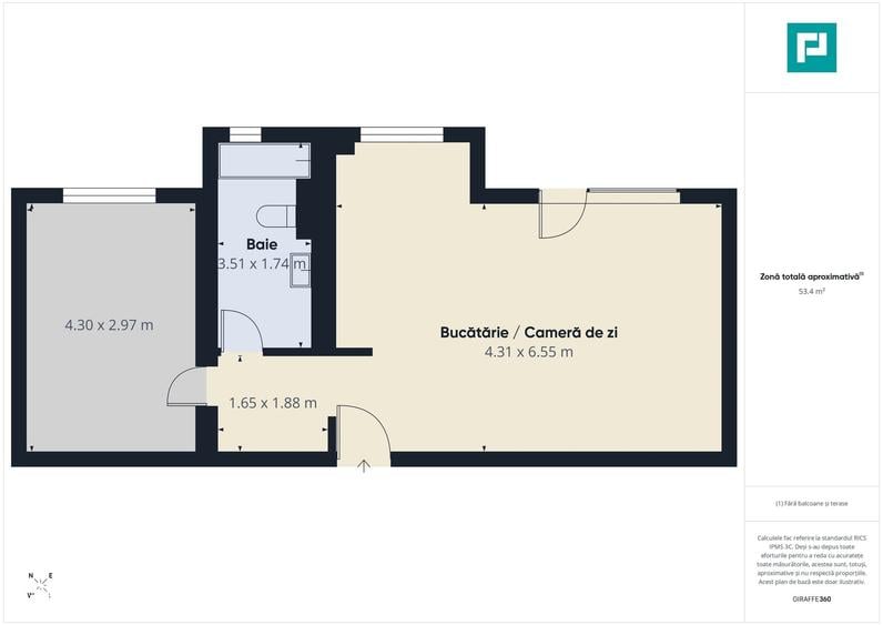 Apartament cu 2 camere în Moșnița Nouă