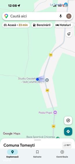 Teren de 608 mp, în Tomești