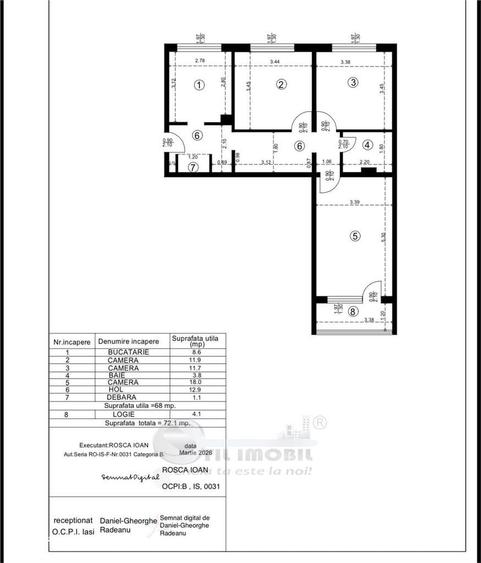 Apartament cu 3 camere decomandat în Alexandru cel Bun