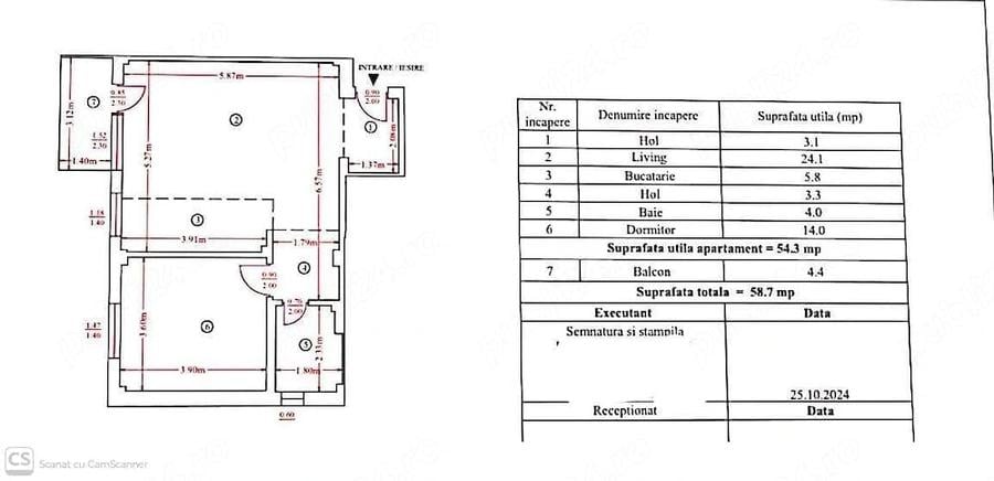 Apartament cu 2 camere decomandat în Precista