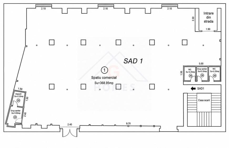 Spațiu comercial, de 381.39999389648 mp, în Central