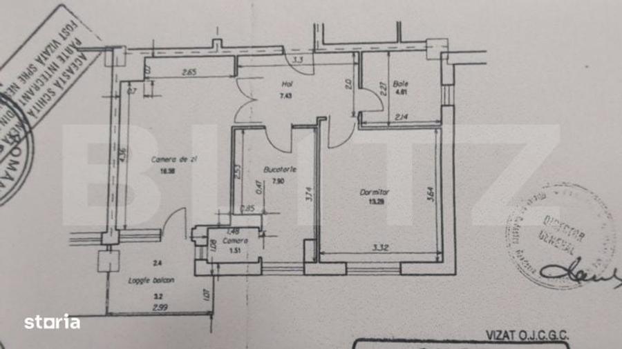 Apartament cu 2 camere semidecomandat în Central