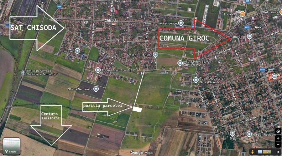 Teren Construcții intravilan de 974 mp, în Girocului