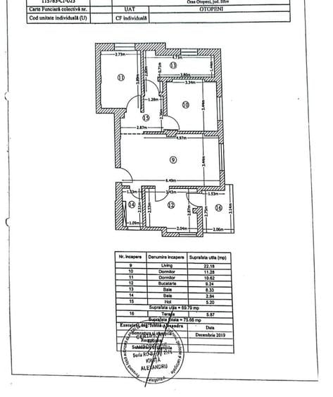Apartament cu 3 camere în Central