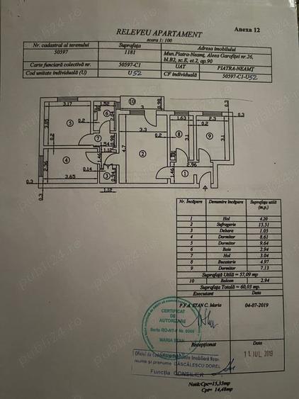 Apartament cu 3 camere semidecomandat în Dărmănești