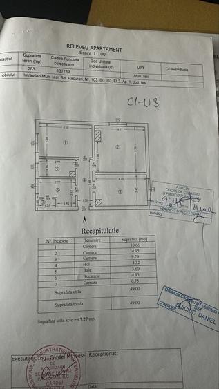 Apartament cu 3 camere decomandat în Păcurari