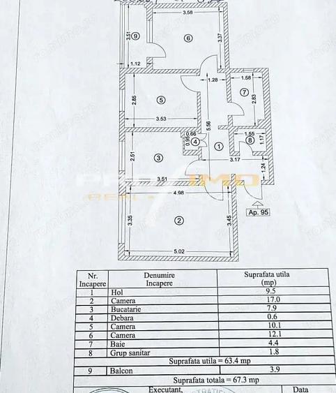 Apartament cu 3 camere decomandat în ICIL