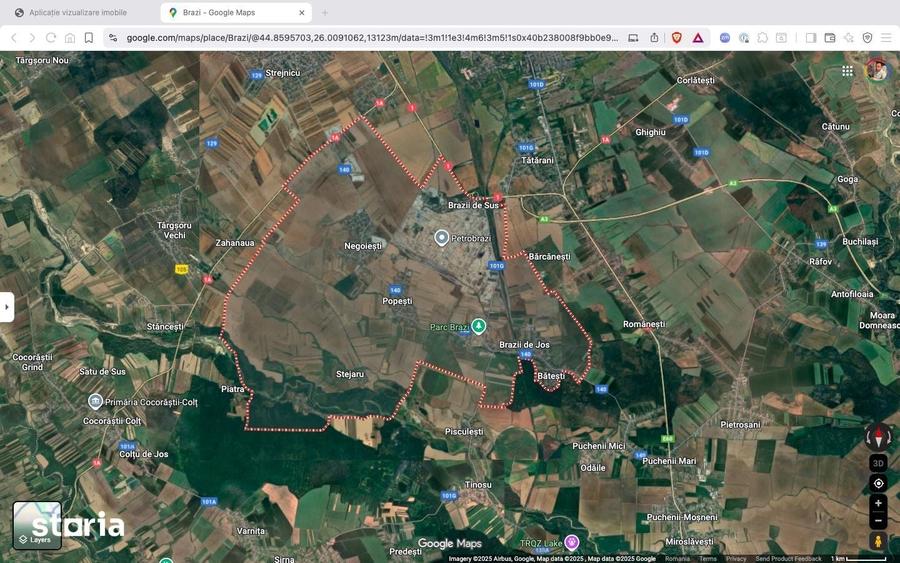 Teren de 9950 mp, în Brazi