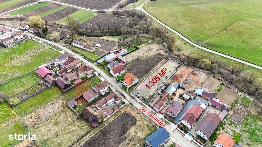 Casă cu 2 camere cu Teren 1305 Mp în Gușterița