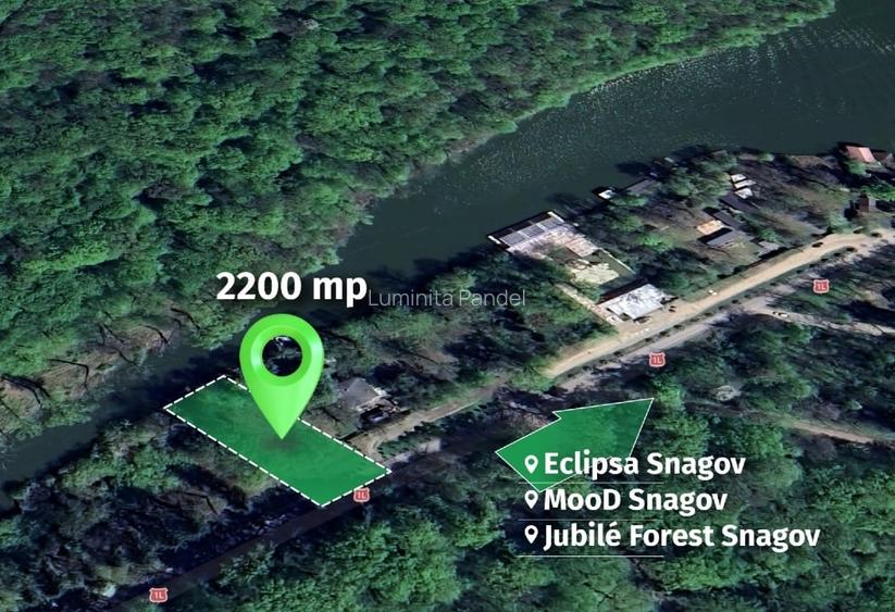 Teren Premium Snagov | 2.200 mp | 40 m deschidere directă la lac | 40 m stradal