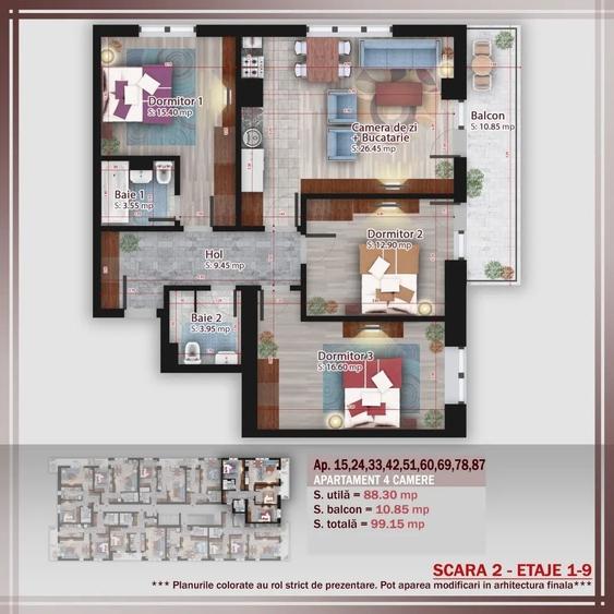 Apartament cu 4 camere decomandat în Theodor Pallady