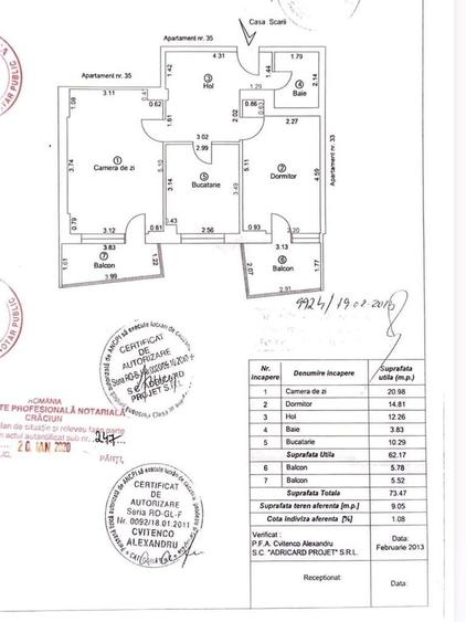 Apartament cu 2 camere decomandat în Central