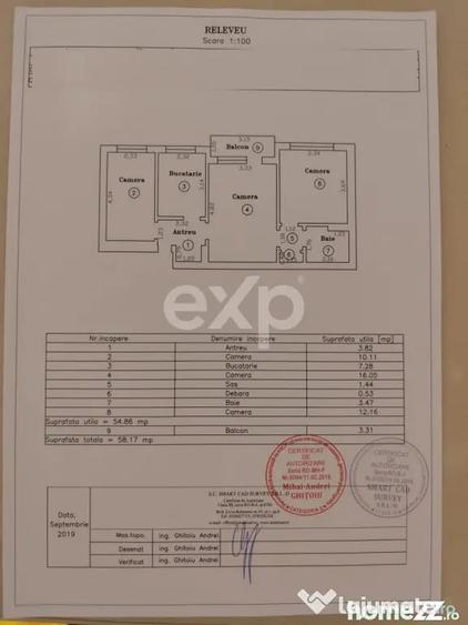 Apartament cu 3 camere semidecomandat în Grigorescu