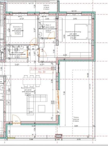 Apartament cu 2 camere decomandat în Botizului