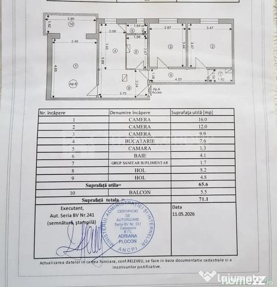 Apartament cu 3 camere decomandat în Răcădău
