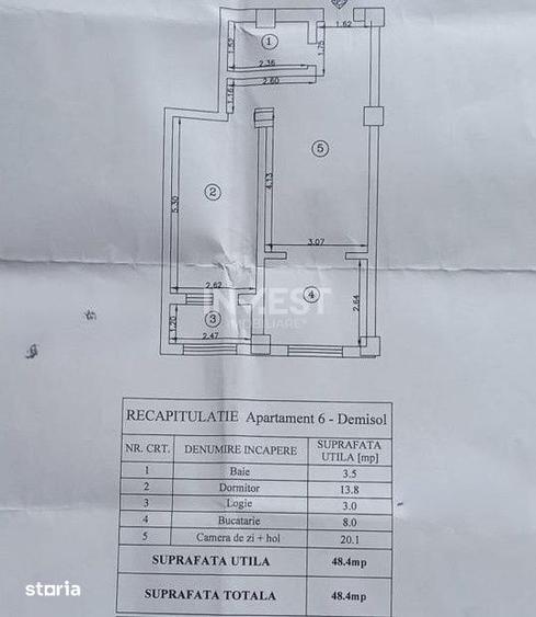 Apartament cu 2 camere în Valea Lupului