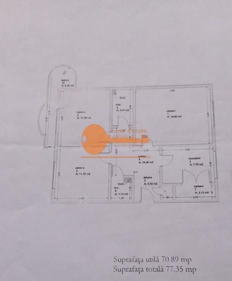 Apartament cu 3 camere decomandat în Nerva Traian