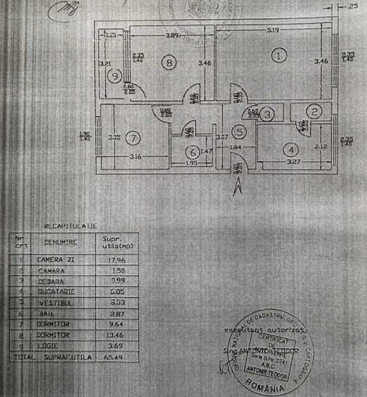 Apartament cu 3 camere decomandat în Central