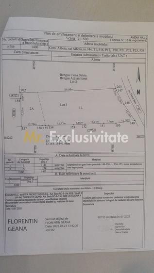 Teren Construcții intravilan de 1400 mp, în Albota