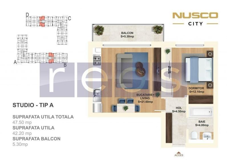 Apartament cu 2 camere în Pipera