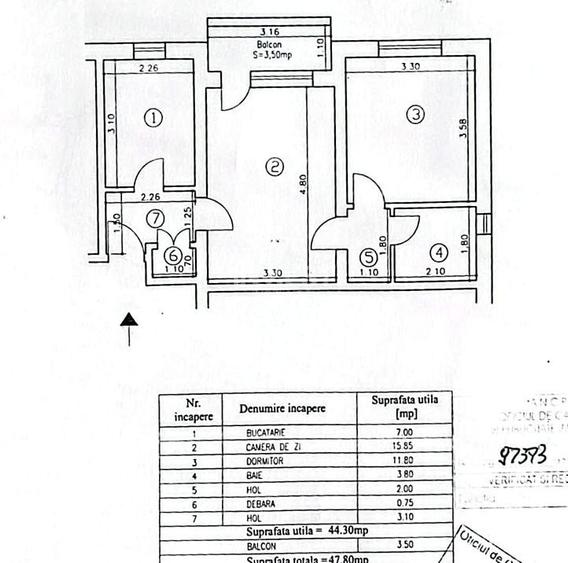 Apartament 2 camere-Tatarasi-str Ciurchi-48 mp - 1