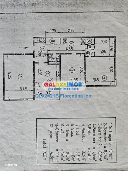 Apartament cu 3 camere decomandat, mobilat în Crângași