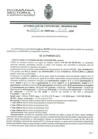 Teren Construcții intravilan de 1500 mp, în Băneasa