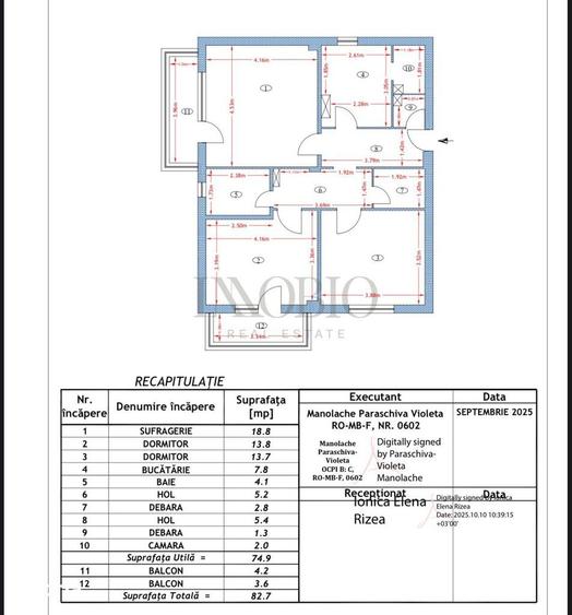 Apartament cu 3 camere în Central