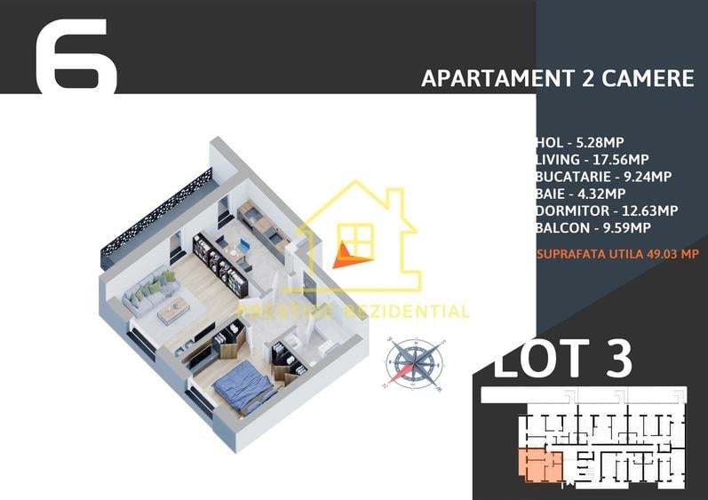 Apartament cu 2 camere decomandat în Theodor Pallady