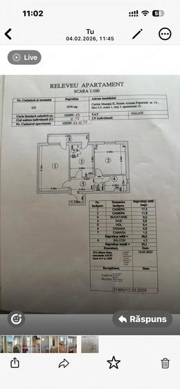 Apartament cu 2 camere decomandat în Mazepa 2