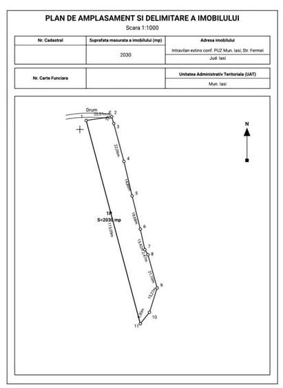 Teren Construcții intravilan de 2030 mp, în Bucium