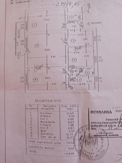 Apartament cu 3 camere semidecomandat în Traian