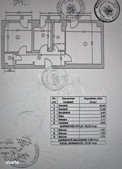 Apartament cu 2 camere decomandat în Centrul Istoric