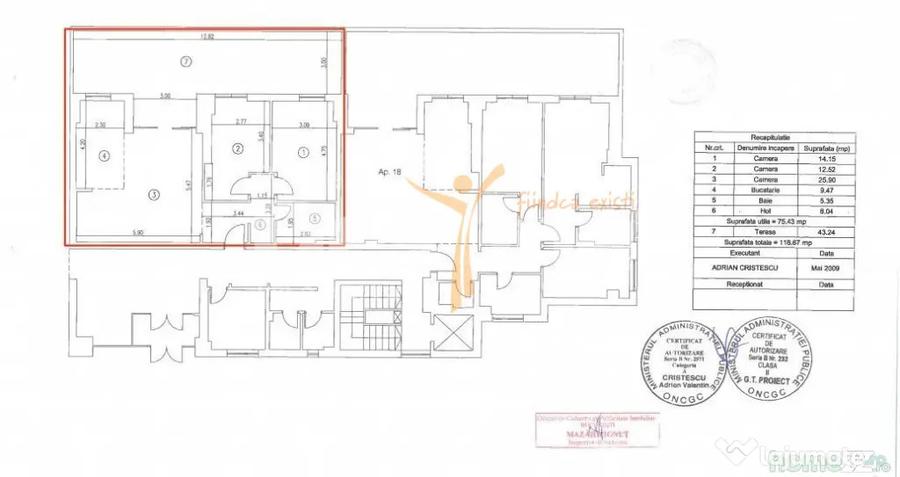 Apartament cu 3 camere, mobilat în Victoriei