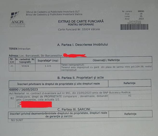 Casă cu Teren 1323 Mp în Bârca