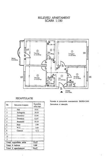 Apartament cu 3 camere decomandat, mobilat în 13 Septembrie
