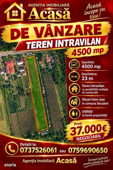 Teren de 4500 mp, în Central