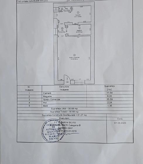 Spațiu comercial, de 58 mp, în Central