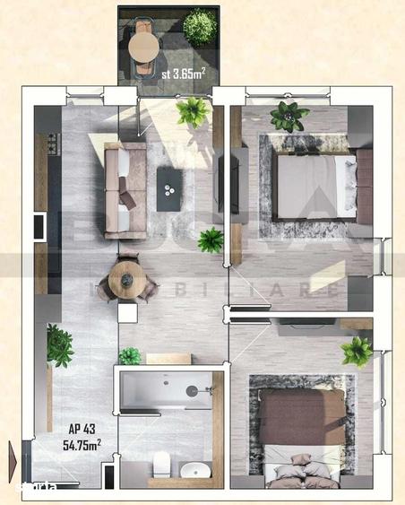 Apartament cu 3 camere în Apahida