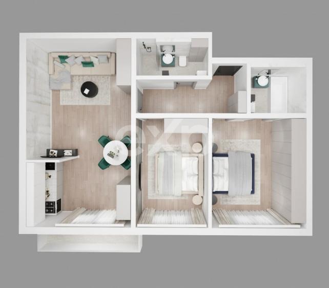 Apartament cu 3 camere decomandat în Central