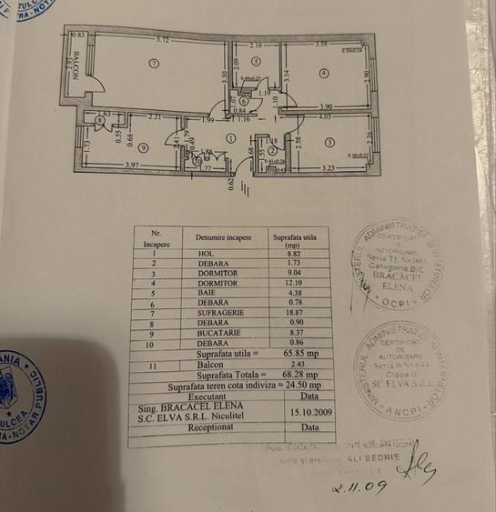 Apartament cu 3 camere decomandat în Babadag