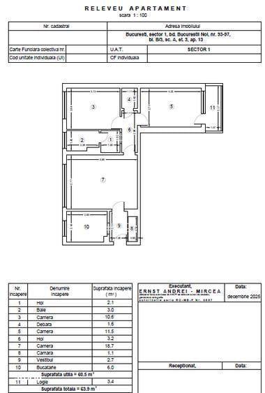 Apartament cu 3 camere semidecomandat, mobilat în Bucureștii Noi