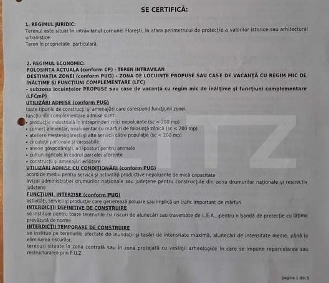 Teren Construcții intravilan de 1520 mp, în Florești